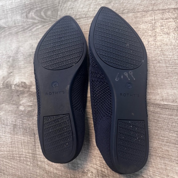 Rothy’s The Point Maritime Lattice Stitch Navy Blue Ballet Flat Womens Sz. W8.5 - Picture 6 of 7